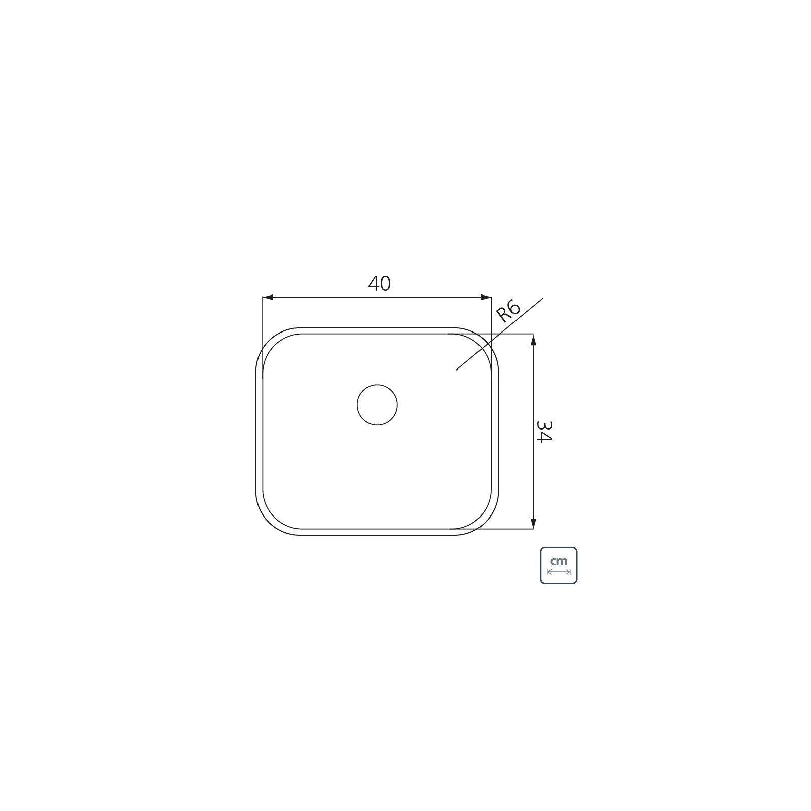 Cuba de Embutir Tramontina Dora 40 Bl R6 em Aço Inox Escovado com Válvula e Escape 40x34 Cm - foto 4