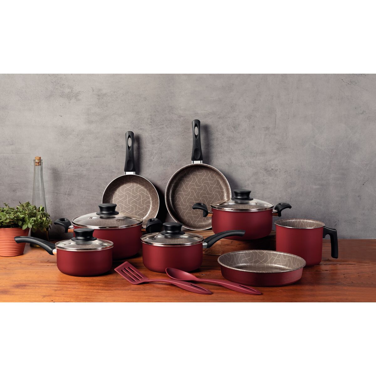 Jogo Panelas Tramontina Paris 10 Peças Aluminio Antiaderente Starflon Max Vermelho - foto 4