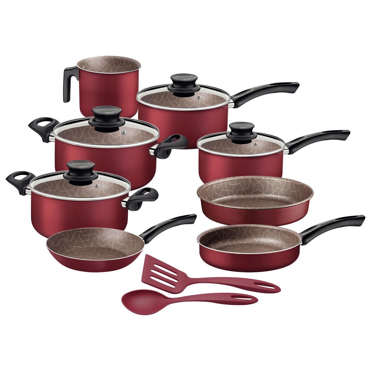 Jogo Panelas Tramontina Paris 10 Peças Aluminio Antiaderente Starflon Max Vermelho