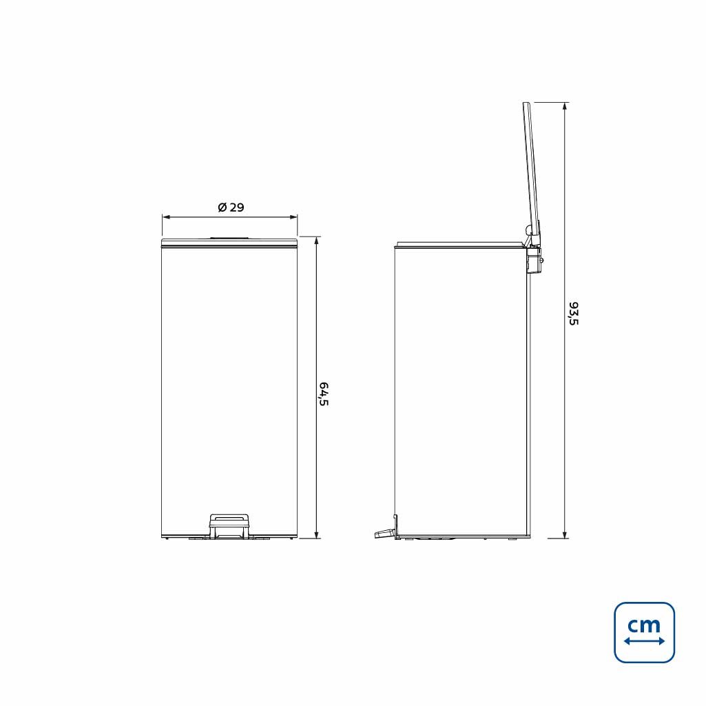 Lixeira com Pedal 30L Loop Tramontina Aço Inox com Acabamento Polido e Balde Interno - foto 5