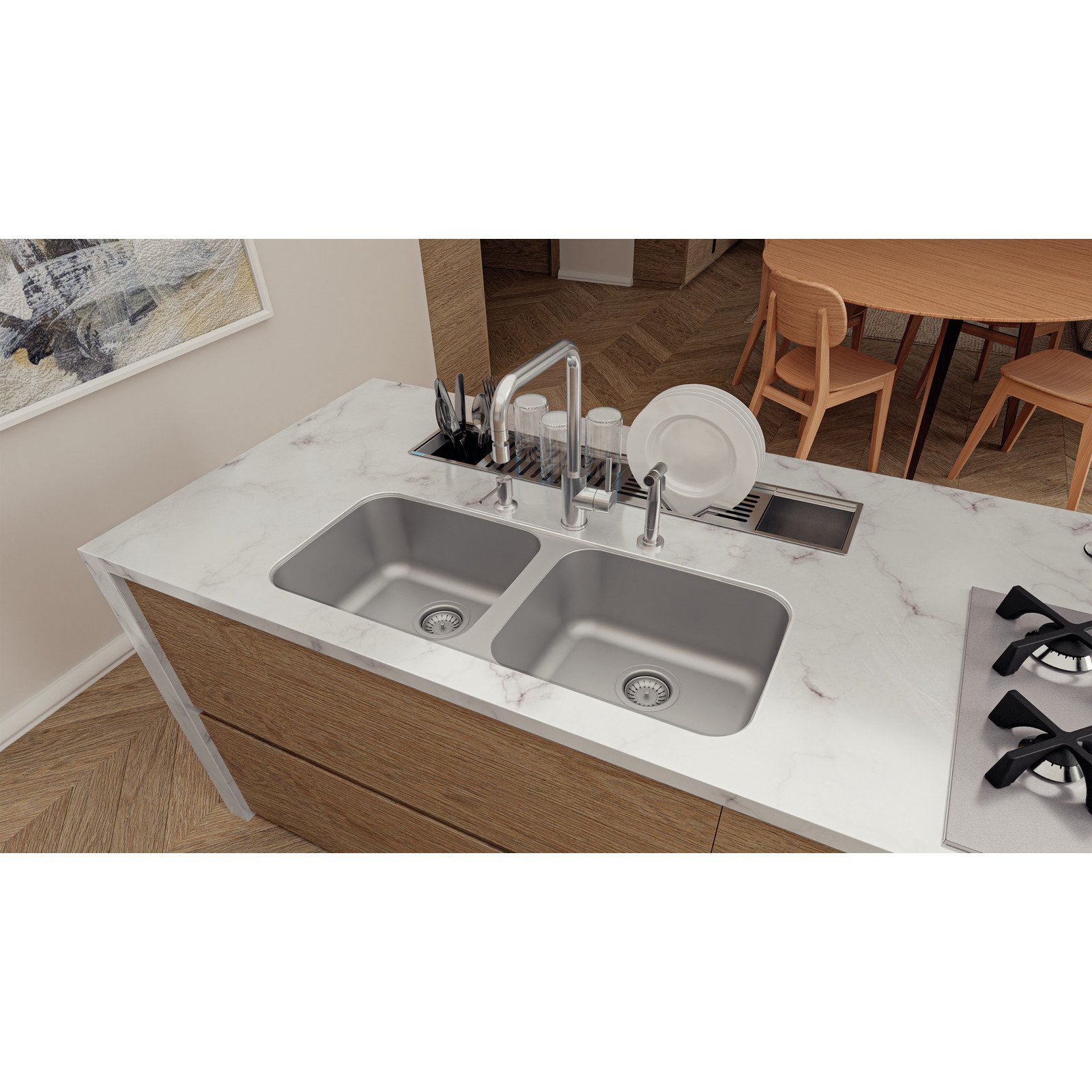 Cuba Tramontina Dora Duo 2C 40 Bl em Aço Inox com Acabamento Escovado - foto 2