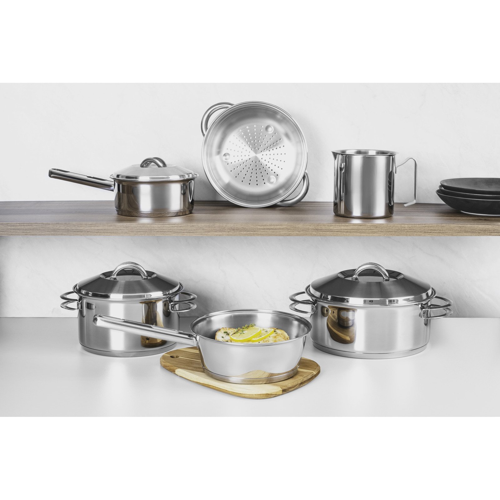 Jogo de Panelas Tramontina Solar em Aço Inox com Fundo Triplo e Tampas de Inox 6 Peças - foto 9