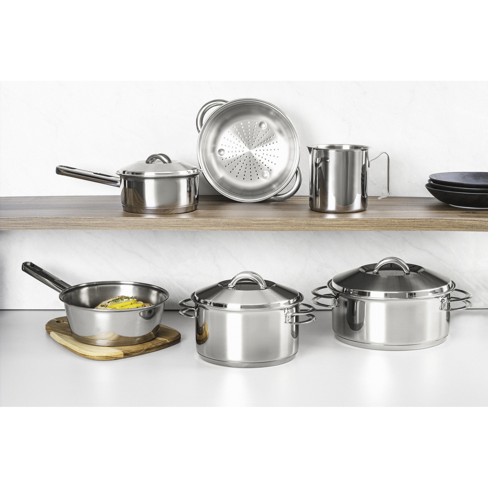 Jogo de Panelas Tramontina Solar em Aço Inox com Fundo Triplo e Tampas de Inox 6 Peças - foto 6