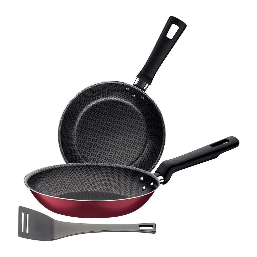 Jogo Frigideiras Tramontina Loreto 3 Peças Alumínio Antiaderente Starflon Max Vermelha - foto 3