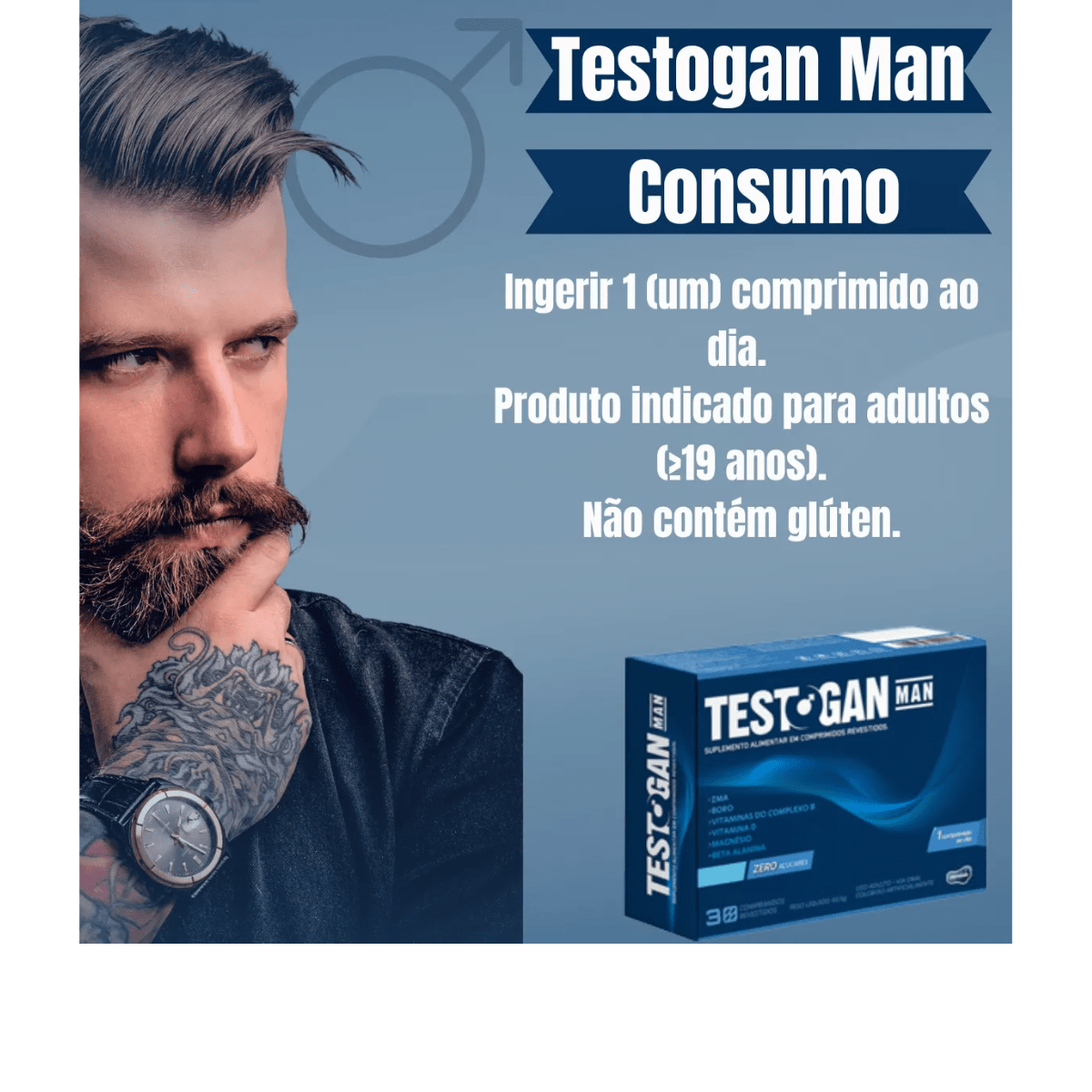 TESTOGAN 16X TESTO 1420mg com 30 Comprimidos