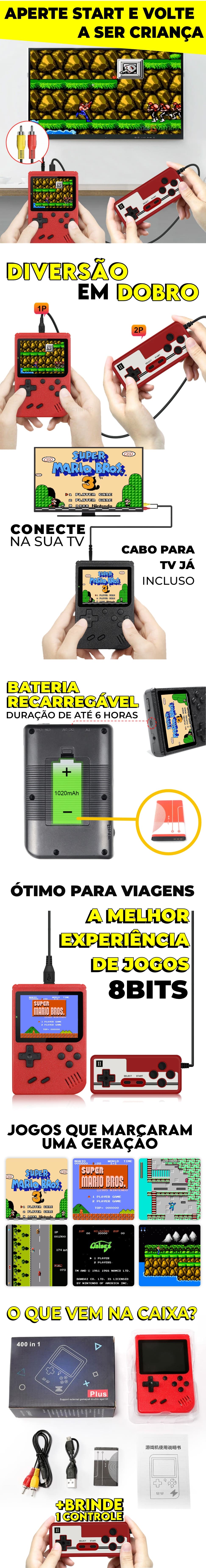 Pocket Play 400 Jogos + Controle Brinde