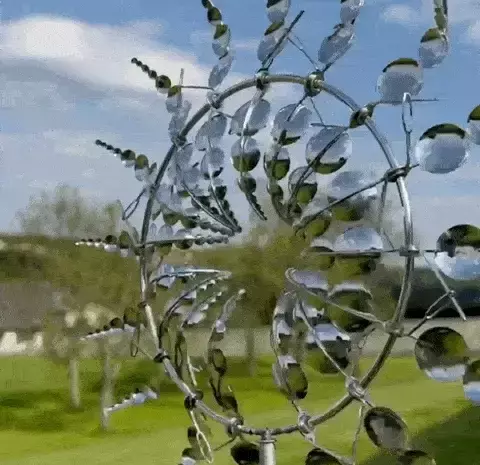 Moinho de Vento Mágico 3D Aço Inox Decoração para Jardim Externo Bigstock