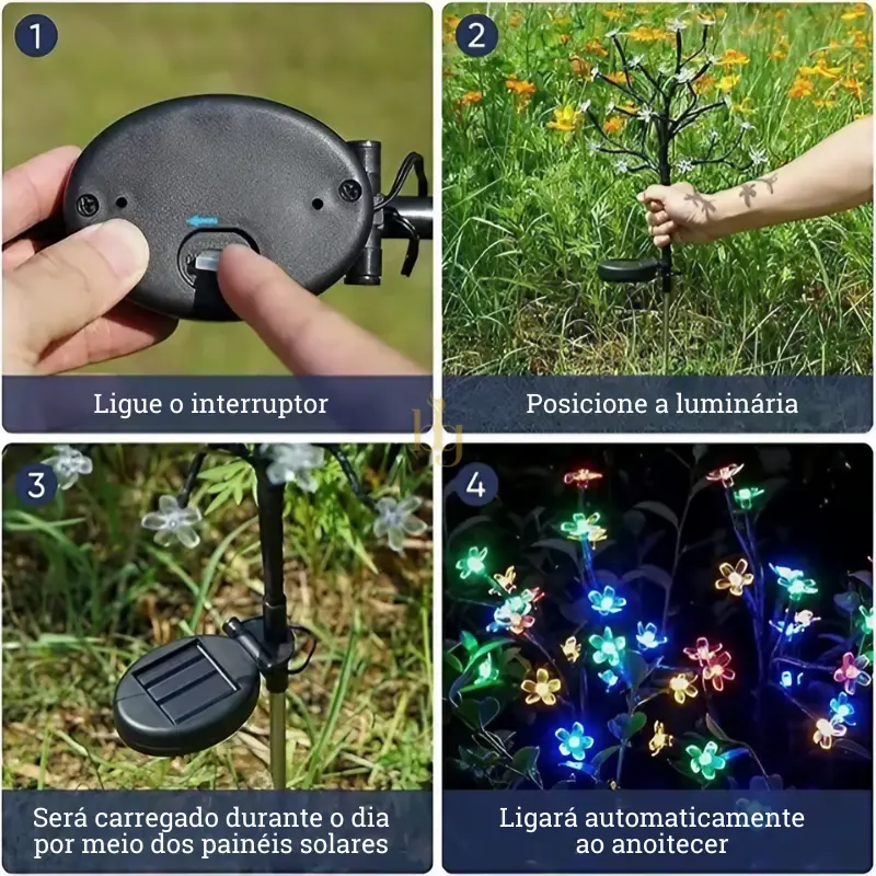 Luminária Solar para Jardim Cherry Blossom Bigstock