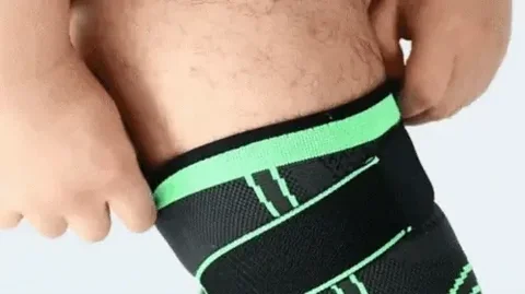 Par de Joelheiras de Alta Compressão Com Velcro