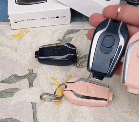 Carregador portátil chaveiro MINI CHARGER 1500mAh Original - USB-C e  Lightining